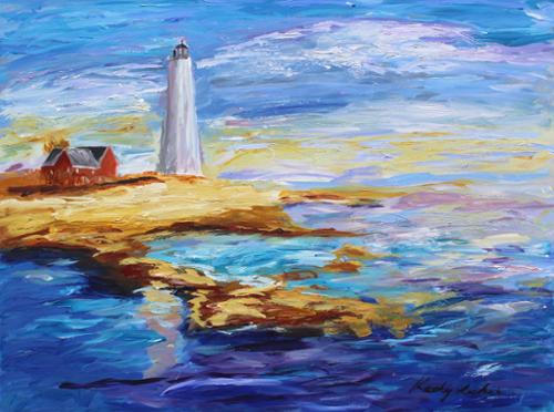 42 x 30 Acrylic on Canvas of the Connecticut coastline near Norwalk on Long Island Sound. Selling for $1,200, includes shipping.