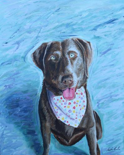 16x20 acrylic on canvas of a Silver Labrador Retriever named Ruth for a commission.