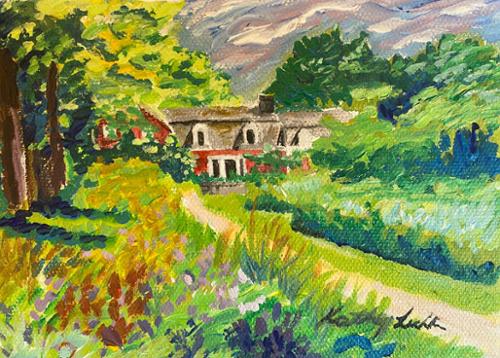 A 7 x 5 acrylic on canvas of Weir Farm National Historic Site. American impressionist, Alden J. Weir's artist retreat. $250.00